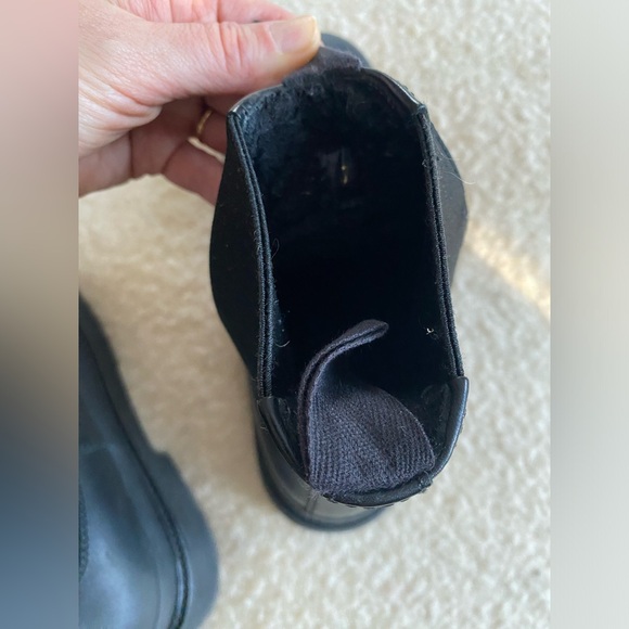 Celine Phoebe Philo Shearling Lined Black Leather Country Boots Size 37 - Picture 5 of 13